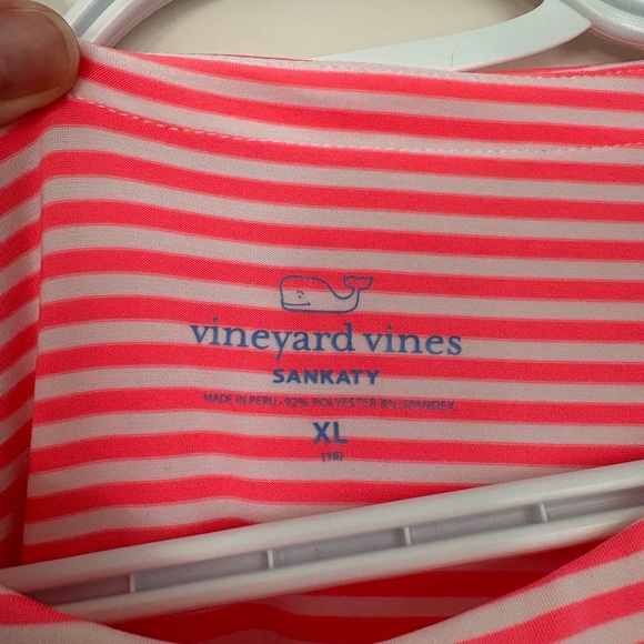 Vineyard Vines Sankaty Stripe Short Sleeve Dress in Neon Rosa - Picture 3 of 4